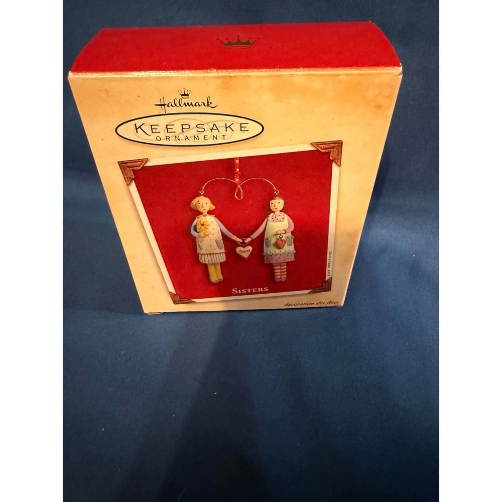 Hallmark Christmas Ornament Sisters Porcelain QX8686 Hearts Julie Forsyth